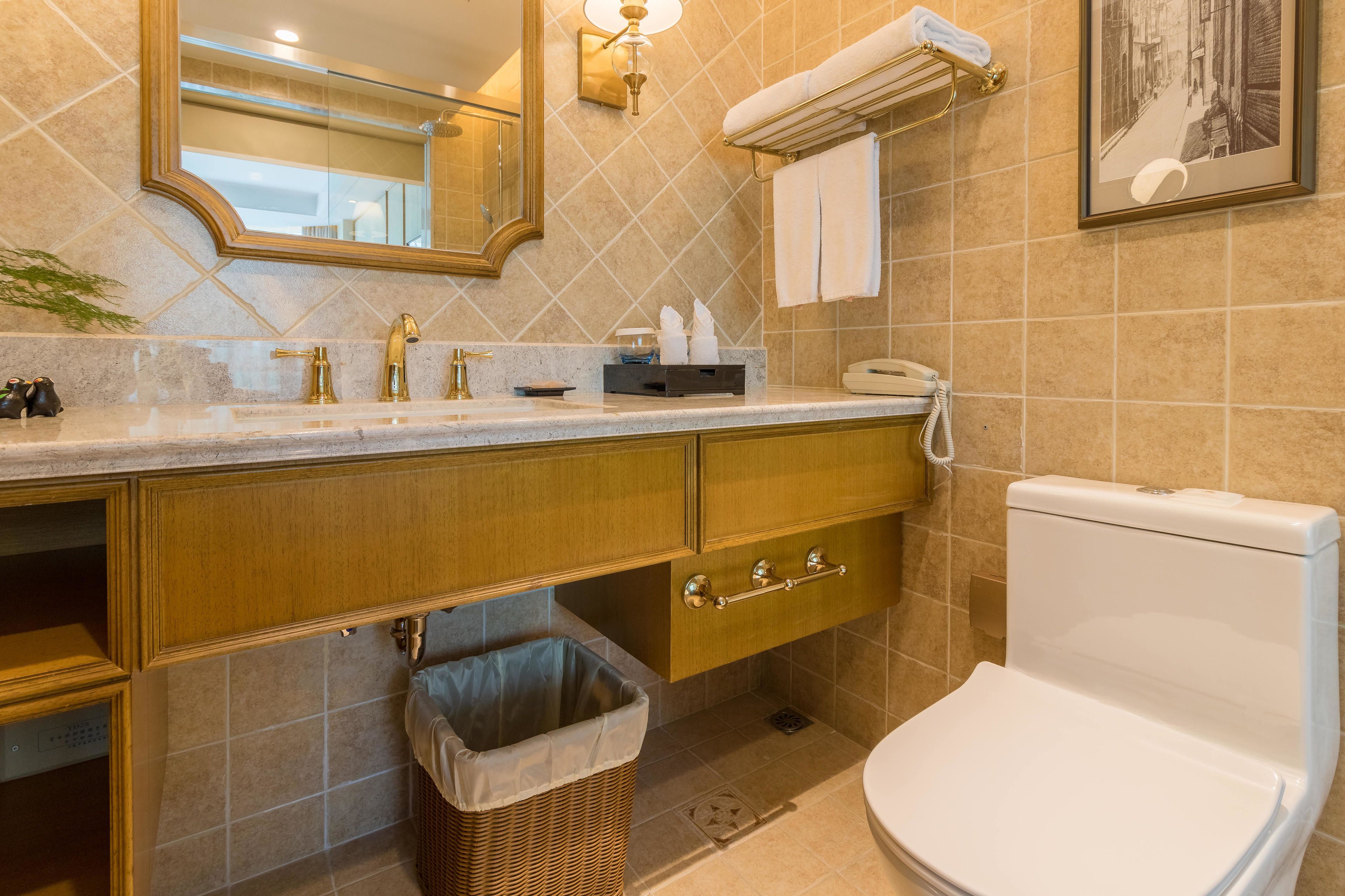 luxury twin room | bathroom | shower, rainfall showerhead, free toiletries, hair dryer