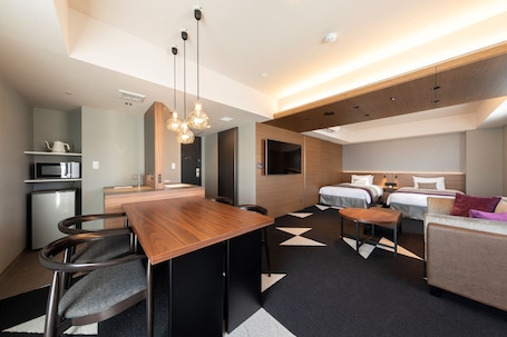 In-room safe, desk, free WiFi, bed sheets. Tokyu Stay Sapporo Odori