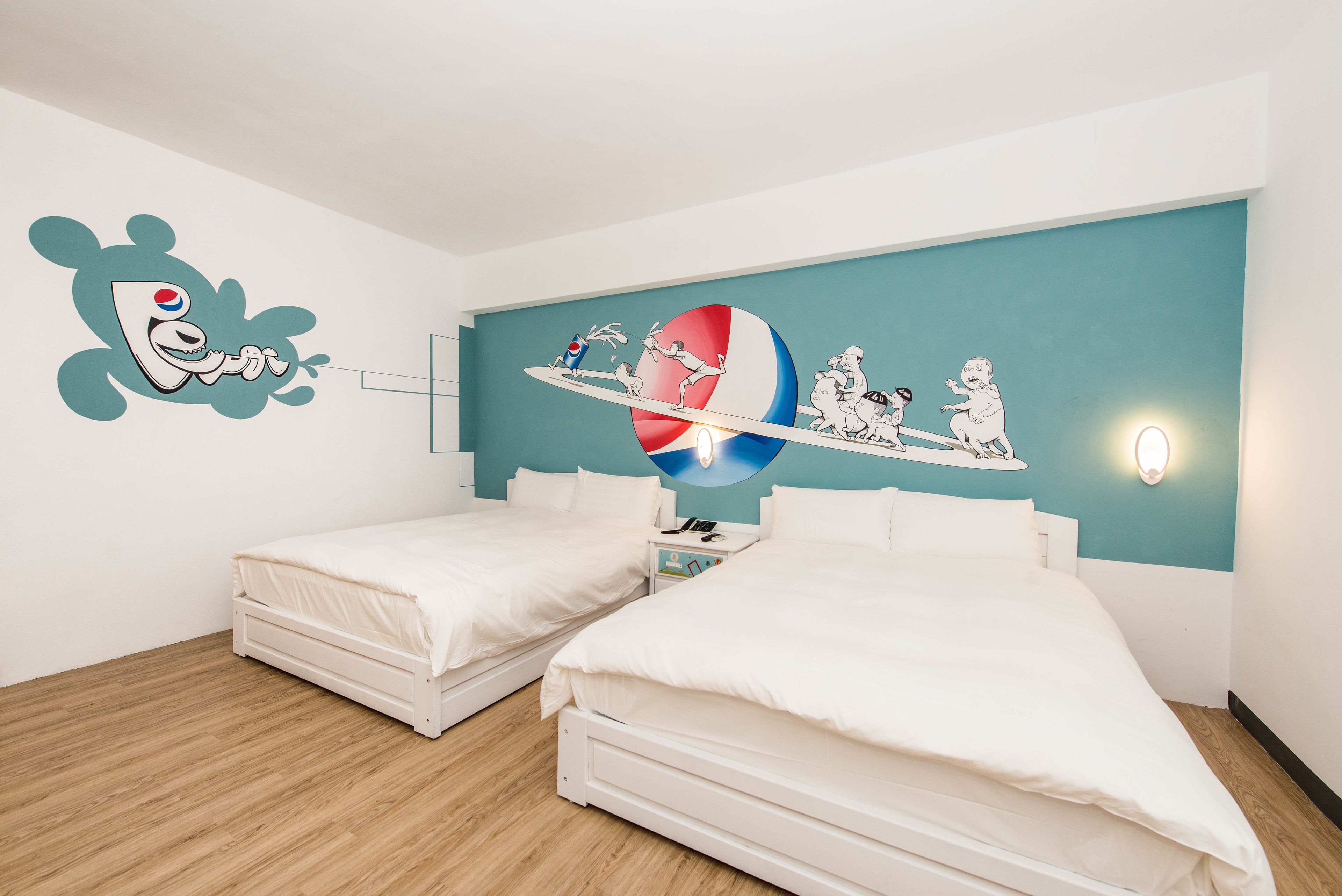 family quadruple room, 2 double beds | desk, blackout curtains, soundproofing, free wifi