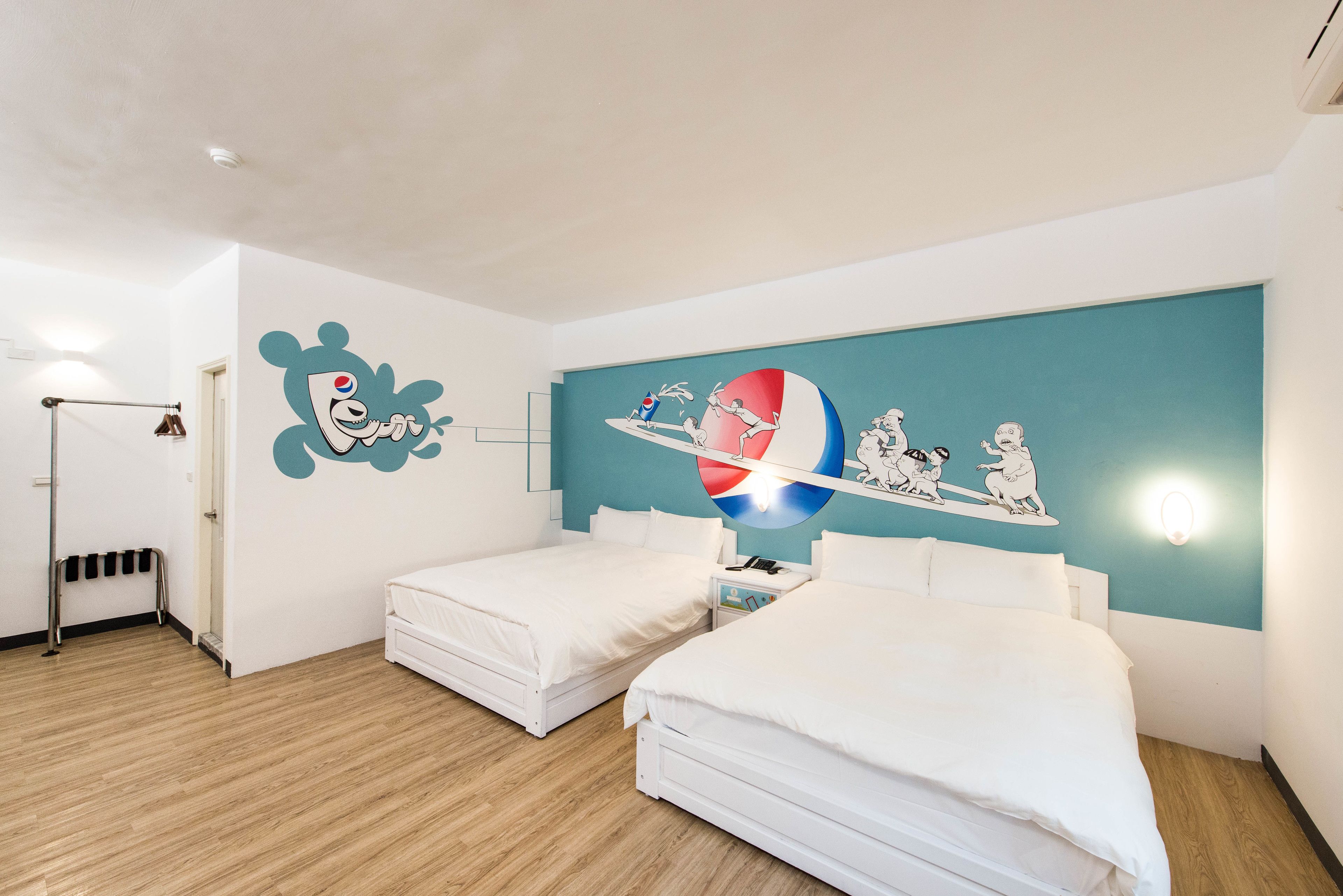 family quadruple room, 2 double beds | desk, blackout curtains, soundproofing, free wifi