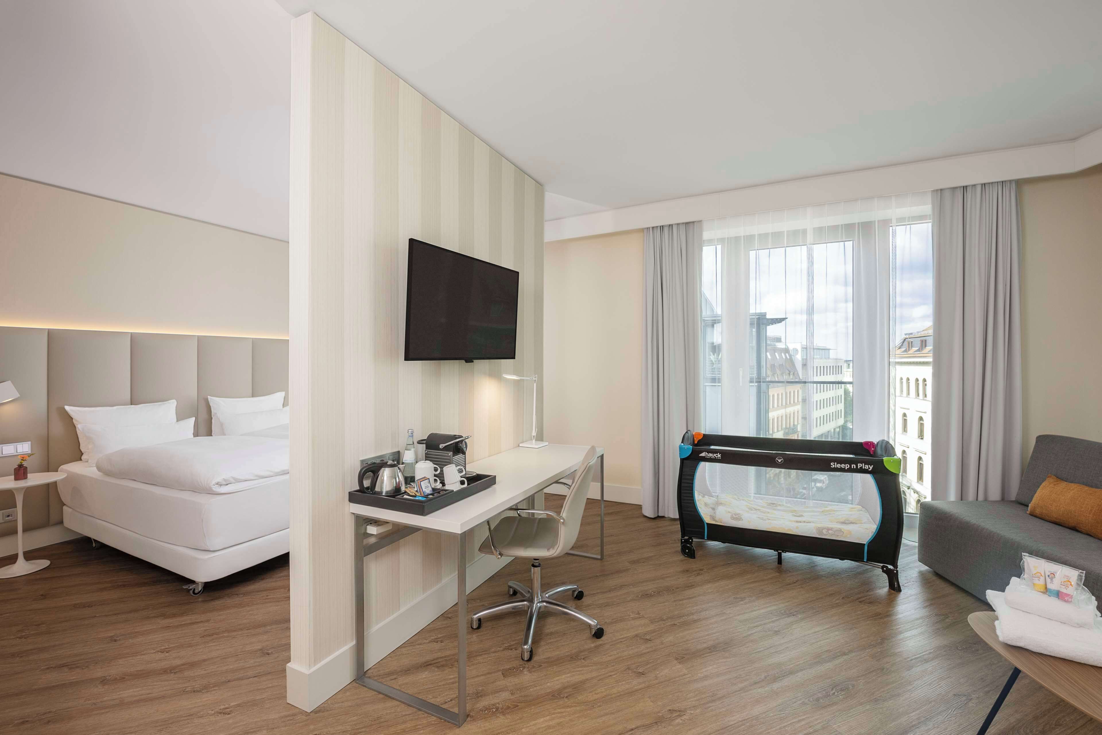 1 bedroom, desk, iron/ironing board, free cots/infant beds