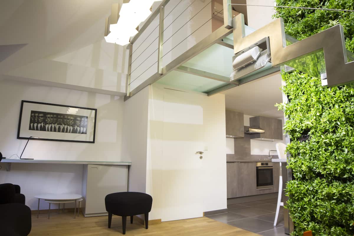 Alloggio Design su due livelli, 2 camere da letto, non fumatori, al piano executive | Biancheria da letto di alta qualità, una cassaforte in camera