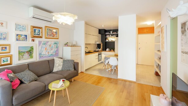 A modern apartment with a living room, dining area, and kitchen. - Hedera Estate, Hedera A29 (Dubrovnik)