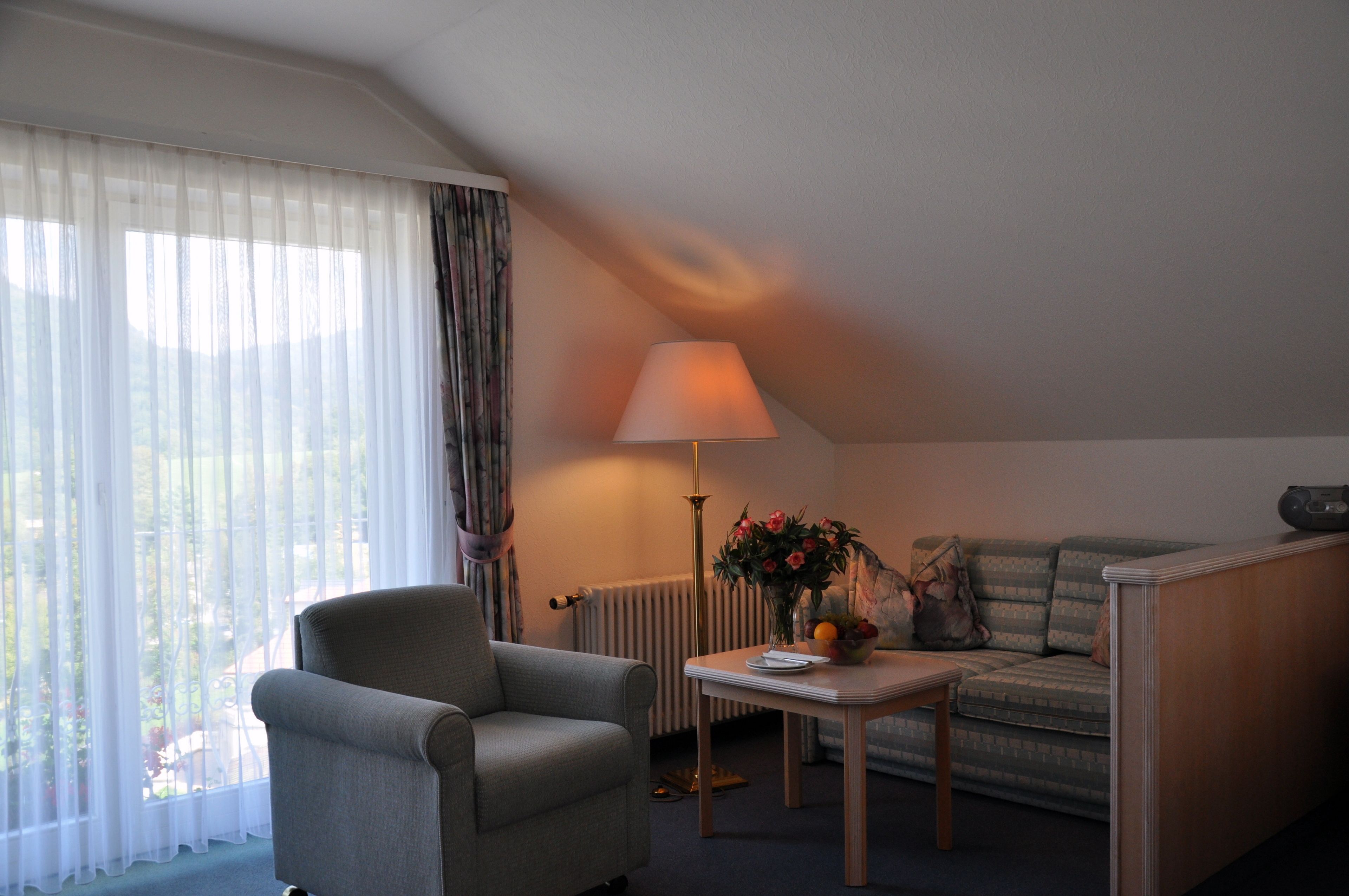 superior double room | living area | flat-screen tv