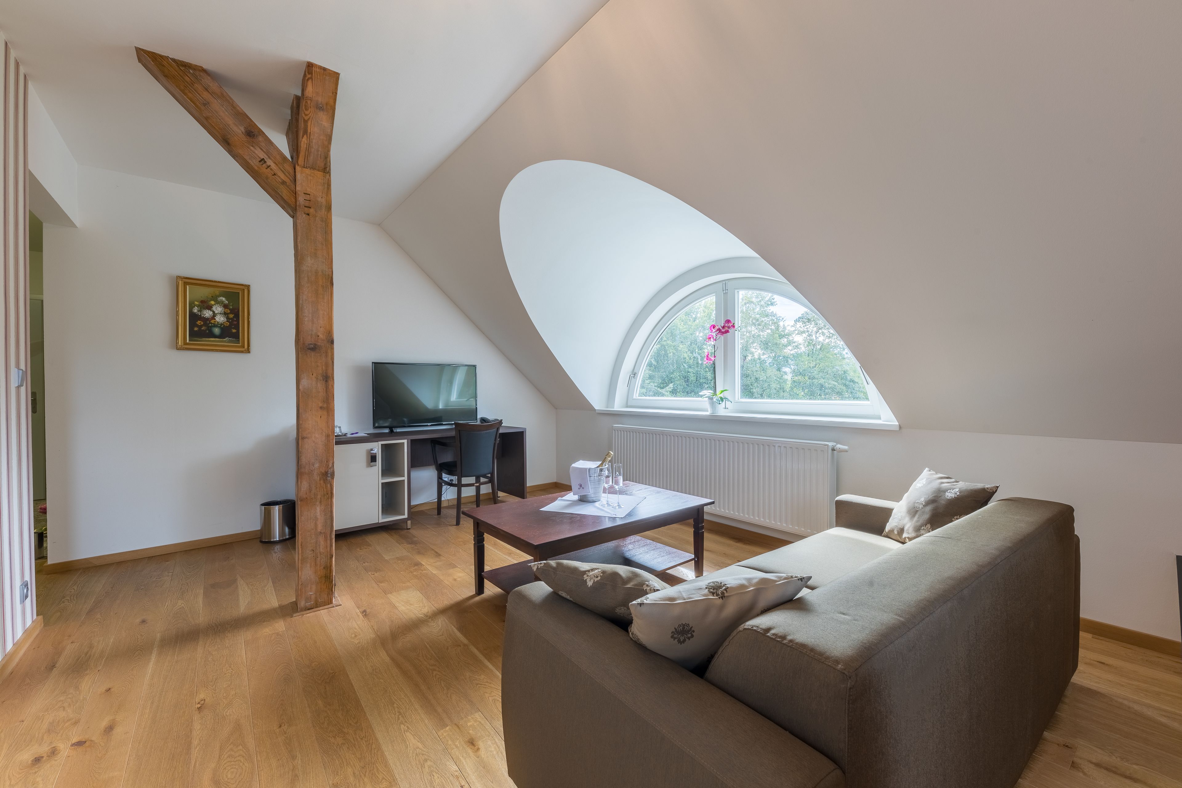 suite, mountain view | living area | flat-screen tv