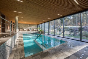 Indoor pool, open 10 AM to 9:30 PM, sun loungers