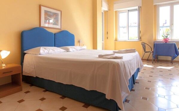 Desk, free WiFi, bed sheets