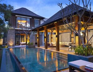 Villa, 3 Bedrooms, Private Pool, Garden View | In-room safe, desk, blackout curtains, iron/ironing board