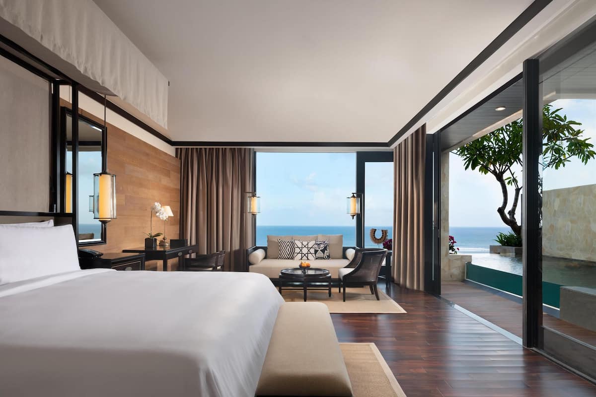 suite, 1 bedroom, private pool, ocean view (junior suite) | in-room safe, desk, blackout curtains, free wifi