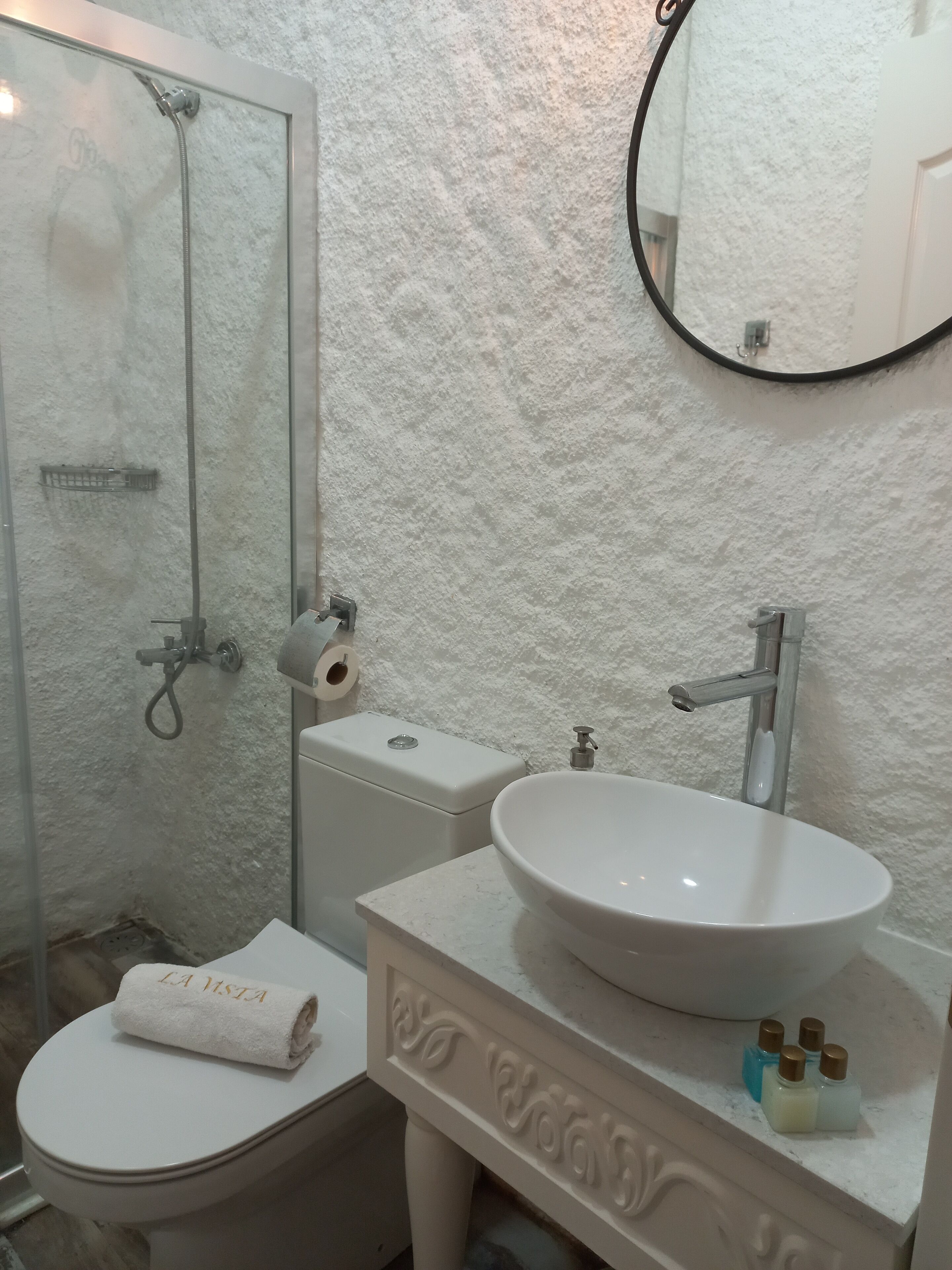 basic room | bathroom | shower, rainfall showerhead, free toiletries, hair dryer