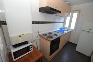 公寓, 多间卧室 (15-00) | 私人厨房 | 冰箱、炉灶、茶具/咖啡用具、厨具/餐具