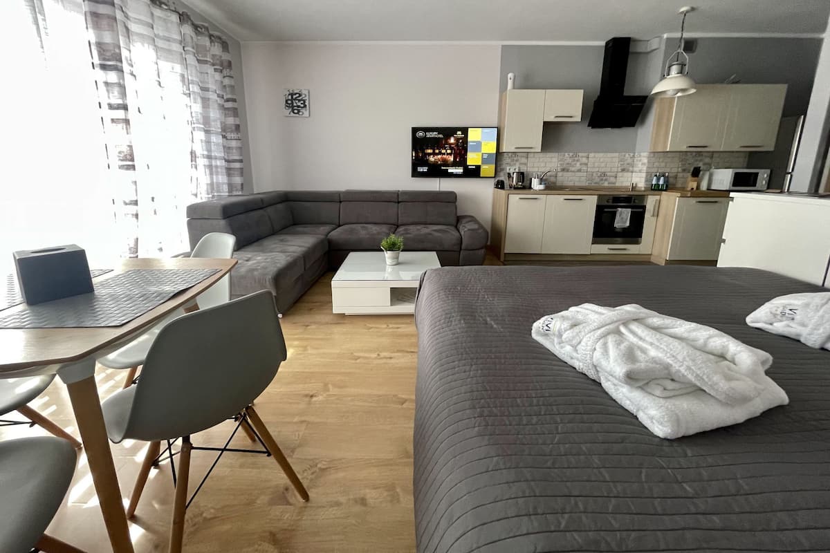 Habitación básica con 1 cama doble o 2 individuales | 1 dormitorio, ropa de cama de alta calidad, minibar y caja fuerte