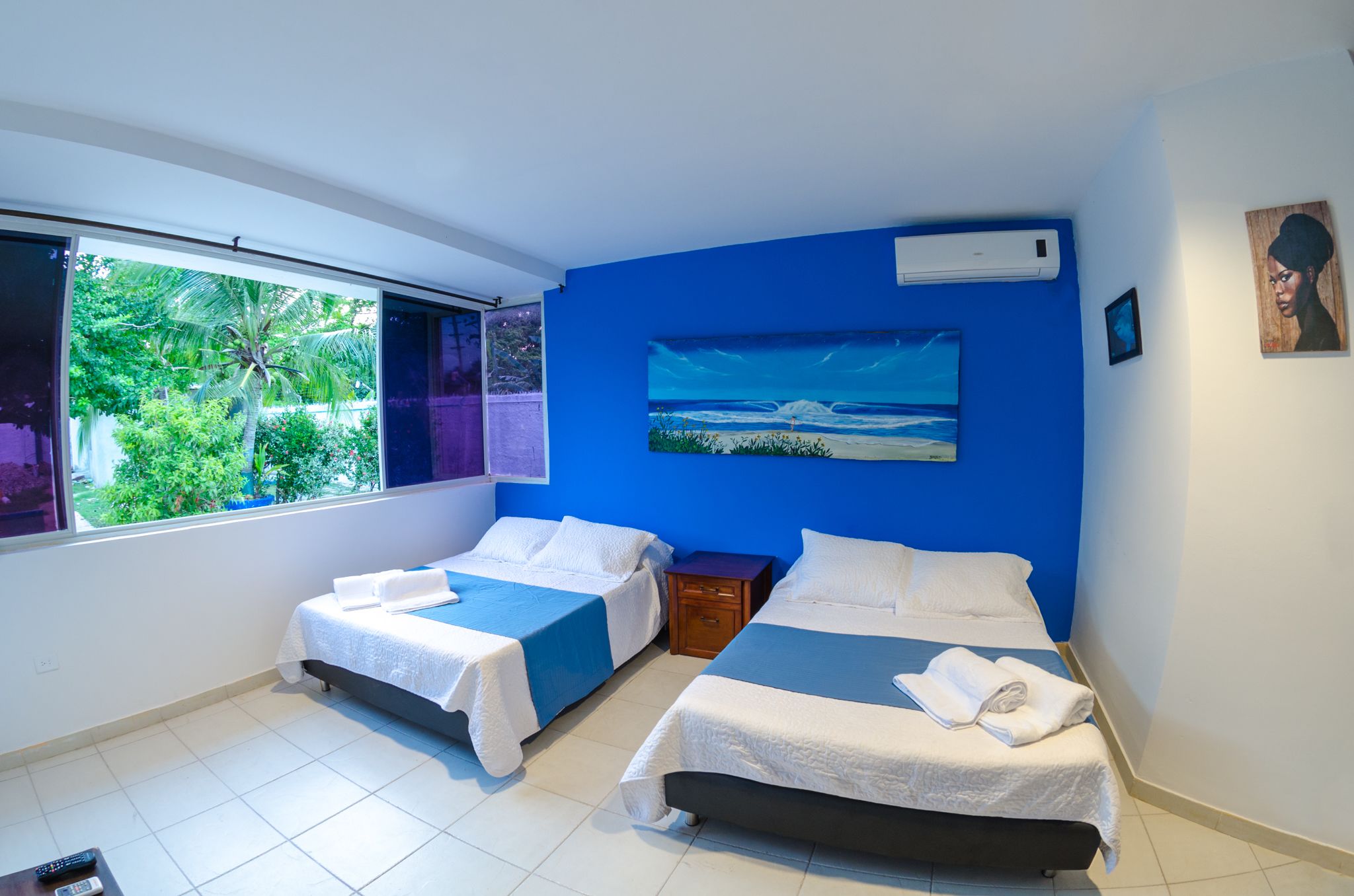 Double Room, 2 Double Beds, Private Bathroom | In-room safe, blackout curtains, iron/ironing board, rollaway beds