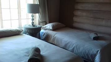 Basic Double or Twin Room, 2 Twin Beds, Garden View | 3 bedrooms, bed sheets