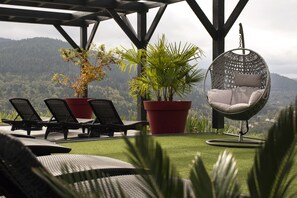 Terrace/patio - Indoor swimming pool, wellness area, for 8-10 people (4 bedrooms - 2 bathrooms) (Ventron)