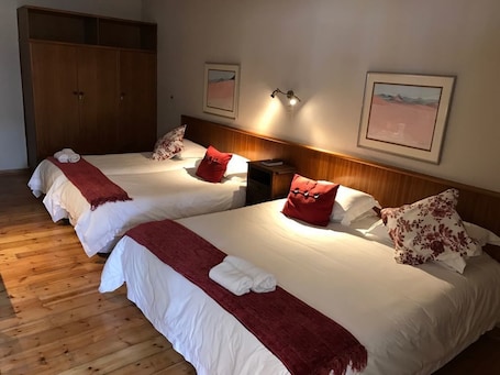 Desk, free WiFi, bed sheets