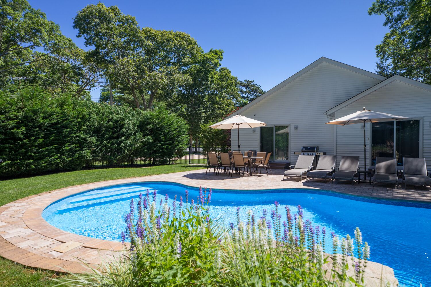 Piscine extérieure, piscine chauffée