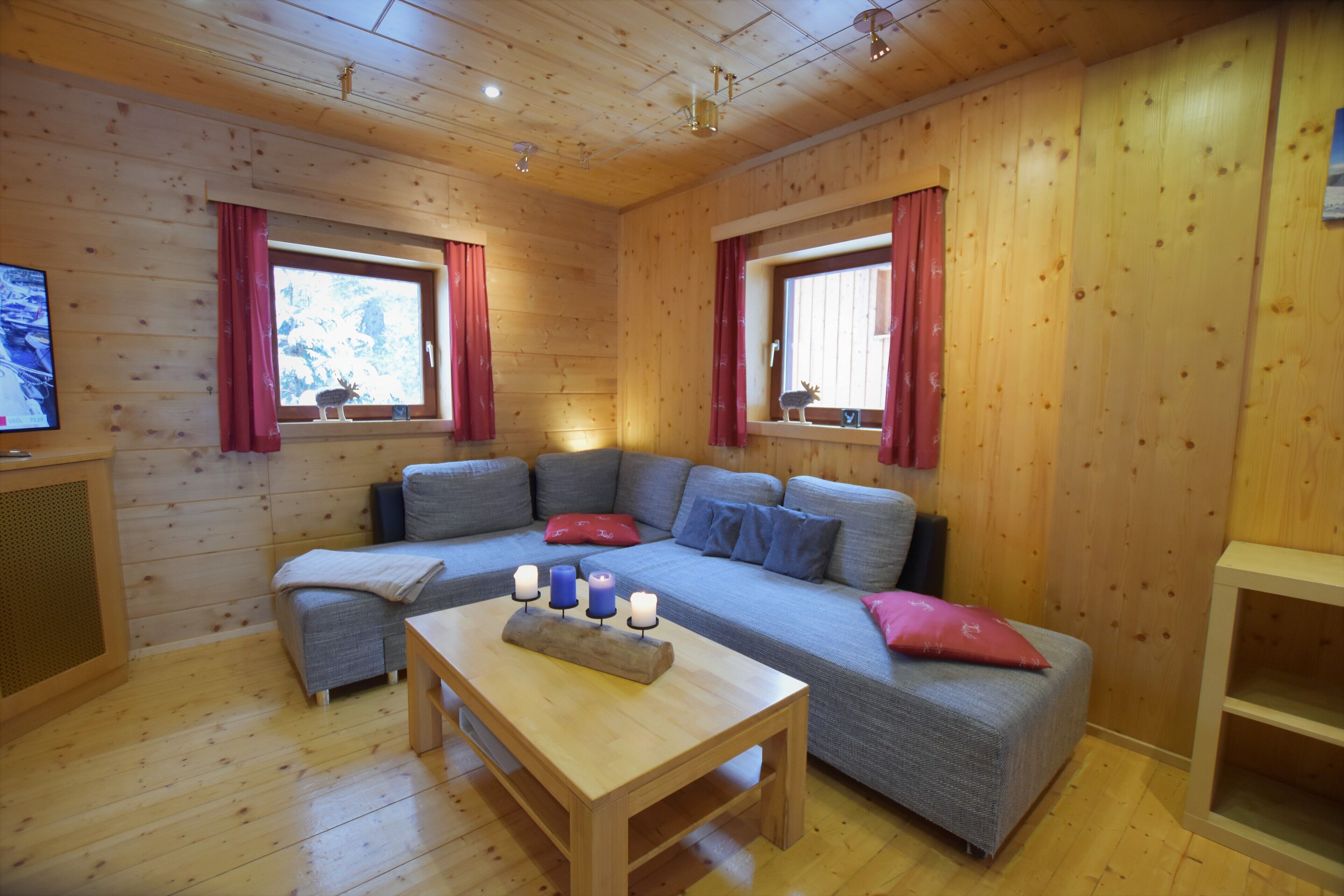 Smart TV, fireplace, DVD player, books