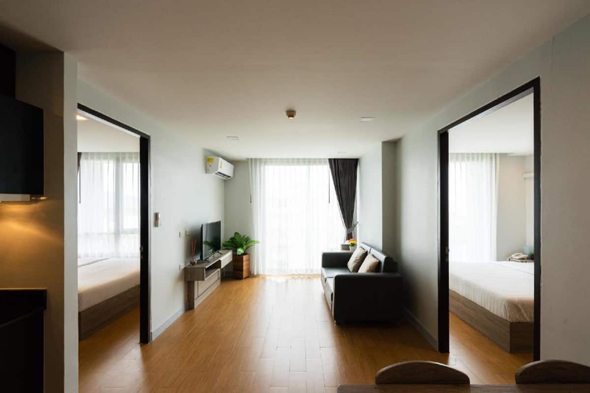 Two Bedrooms (ONPA Building) | ผ้าม่านกันแสง, ห้องเก็บเสียง, Wi-Fi ฟรี, ผ้าปูที่นอน