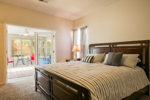 4 bedrooms, desk, iron/ironing board, travel cot
