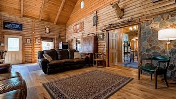 Smart TV, fireplace, video games, DVD player