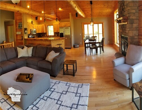 Rustic Chic Vacation Home Steps to Lake Camelot & Minutes to Sand Valley Golf!