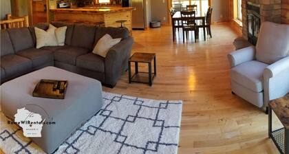 Rustic Chic Vacation Home Steps to Lake Camelot & Minutes to Sand Valley Golf!