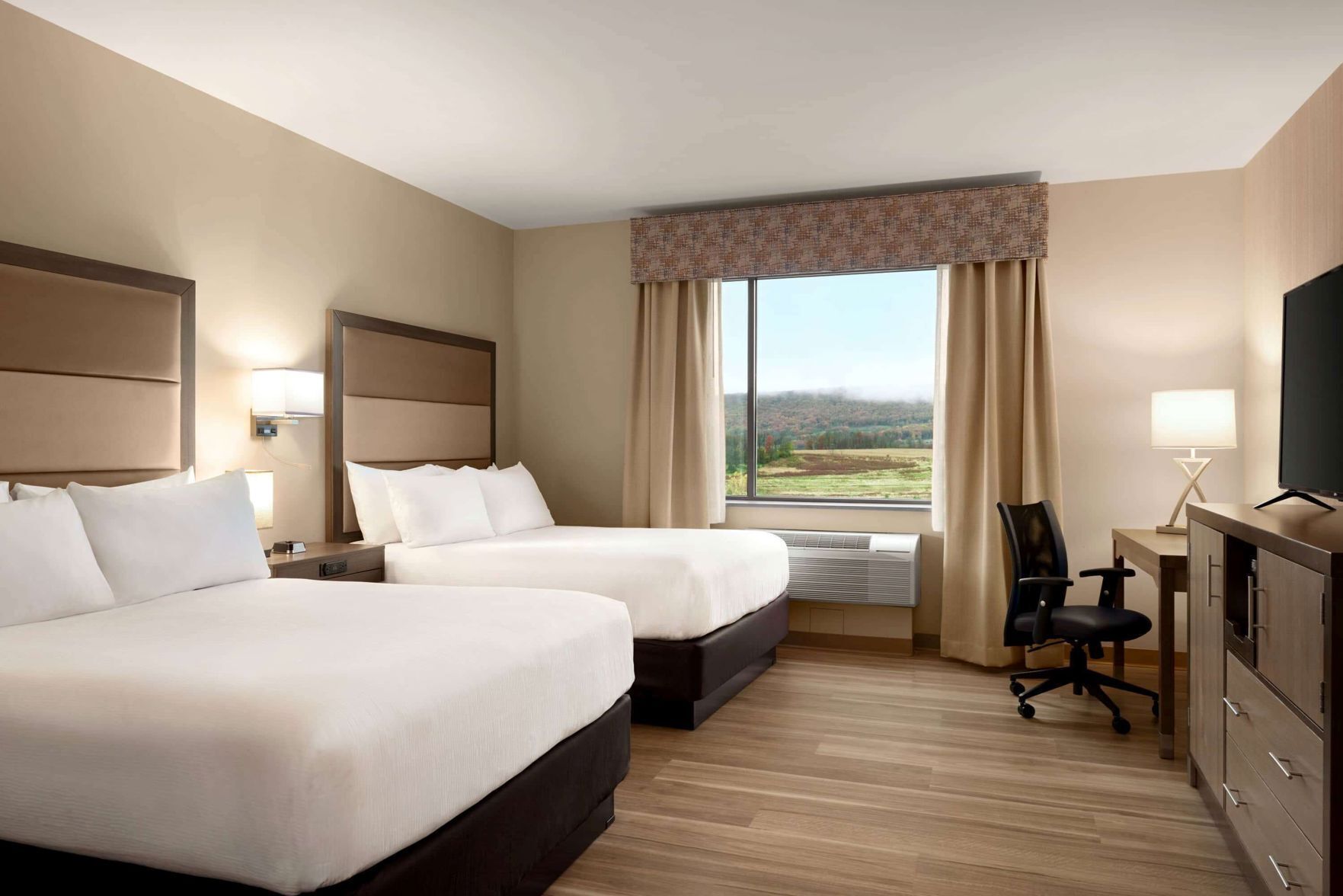 Hypo-allergenic bedding, in-room safe, desk, laptop workspace