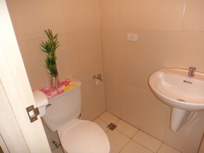 Appartement, 1 slaapkamer | Badkamer | Een douche, gratis toiletartikelen, een bidet, handdoeken