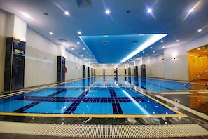 2 indoor pools, open 8:00 AM to 11:30 PM, pool loungers