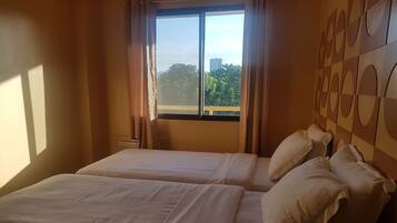 Desk, free WiFi, bed sheets