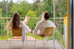Een sauna, een bubbelbad