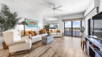 Televisión y chimenea