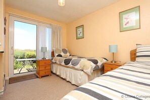 2 bedrooms, free cots/infant beds, bed sheets