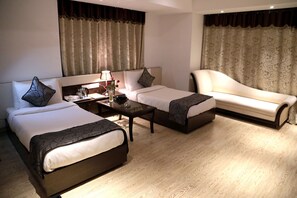 Grand Double or Twin Room, 1 Queen Bed, Refrigerator, City View | 20 bedrooms, in-room safe, soundproofing, iron/ironing board