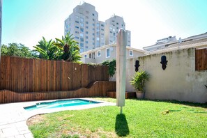Outdoor pool, pool umbrellas