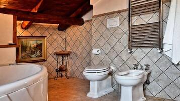Comfort Apartment, 2 Bedrooms, Mountain View | Bathroom | Hair dryer, bathrobes, bidet, towels