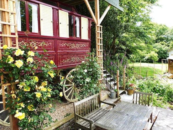 ROSIE THE GYPSY WAGON | Individually decorated, individually furnished, iron/ironing board