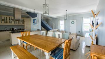 Family House | Private kitchen | Full-sized fridge, microwave, oven, electric kettle