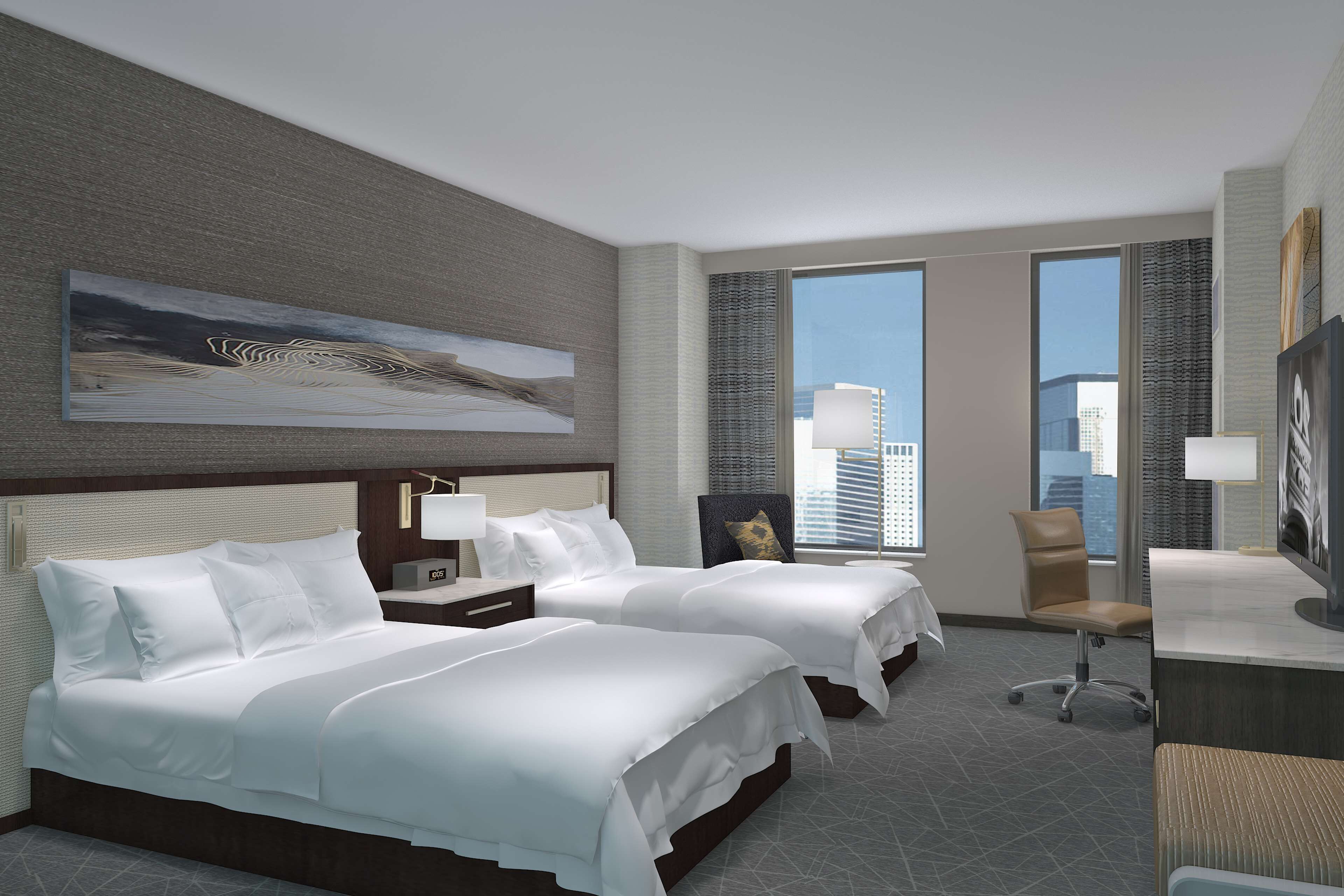 hypo-allergenic bedding, in-room safe, desk, laptop workspace