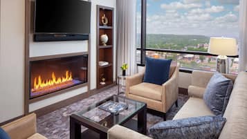 Presidential Suite, Multiple Beds | Living area | 55-inch LCD TV with satellite channels, TV