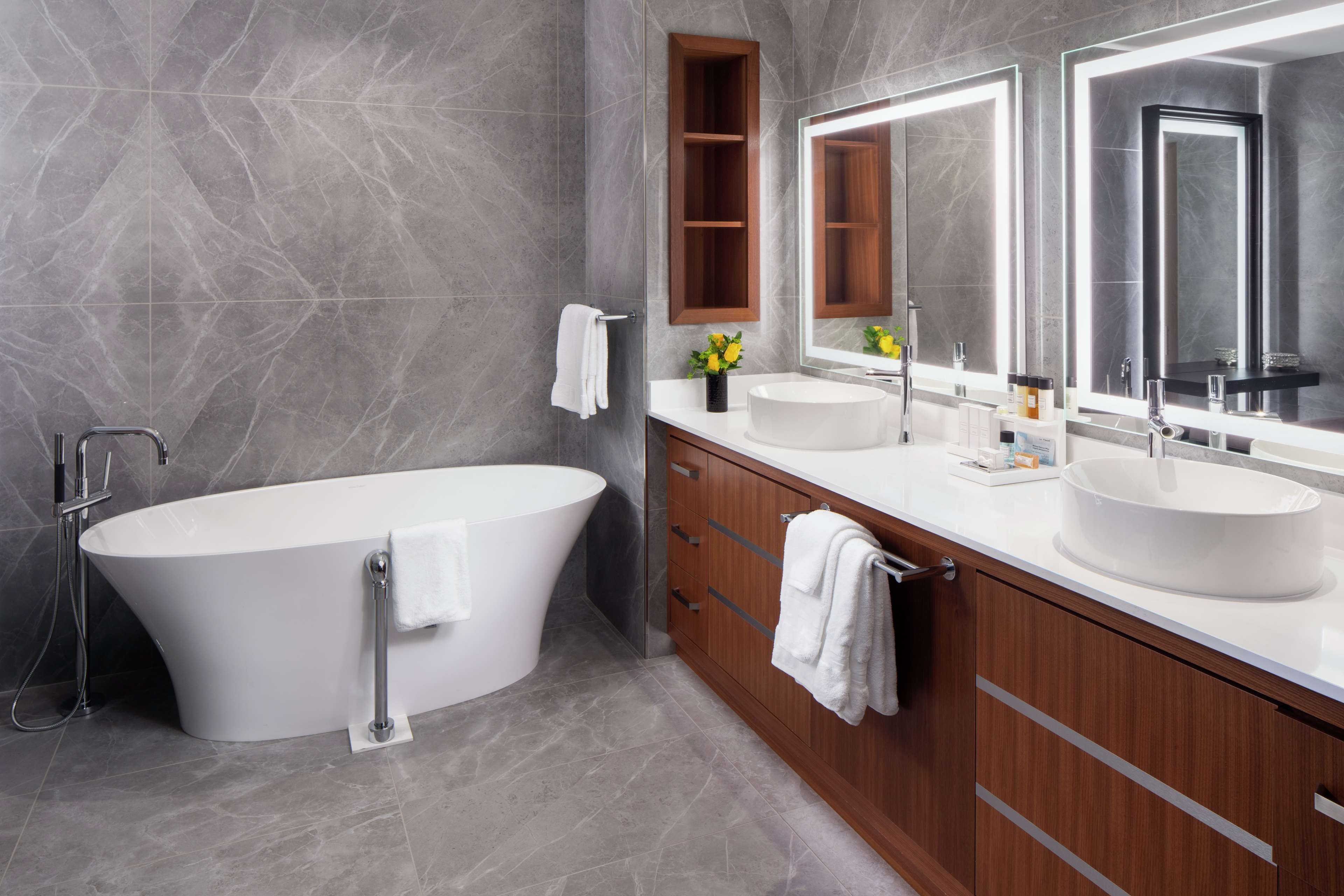 free toiletries, hair dryer, bathrobes, towels