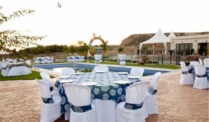 Outdoor banquet area