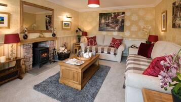 TV, DVD player, books