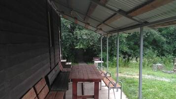 Outdoor banquet area