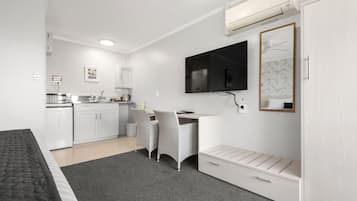 Desk, blackout curtains, iron/ironing board, free WiFi