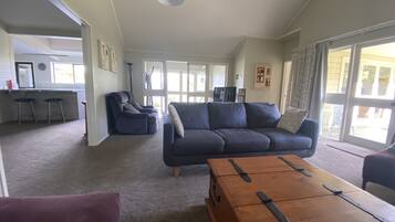 Smart TV, chimenea, Netflix y reproductor de DVD