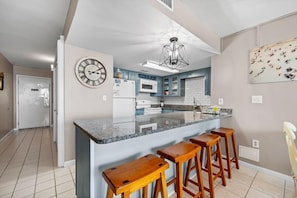 Fridge, microwave, oven, stovetop - Beach Front Condo | Stunning Gulf Views | Pool | Sleeps 7 (Gulf Shores)