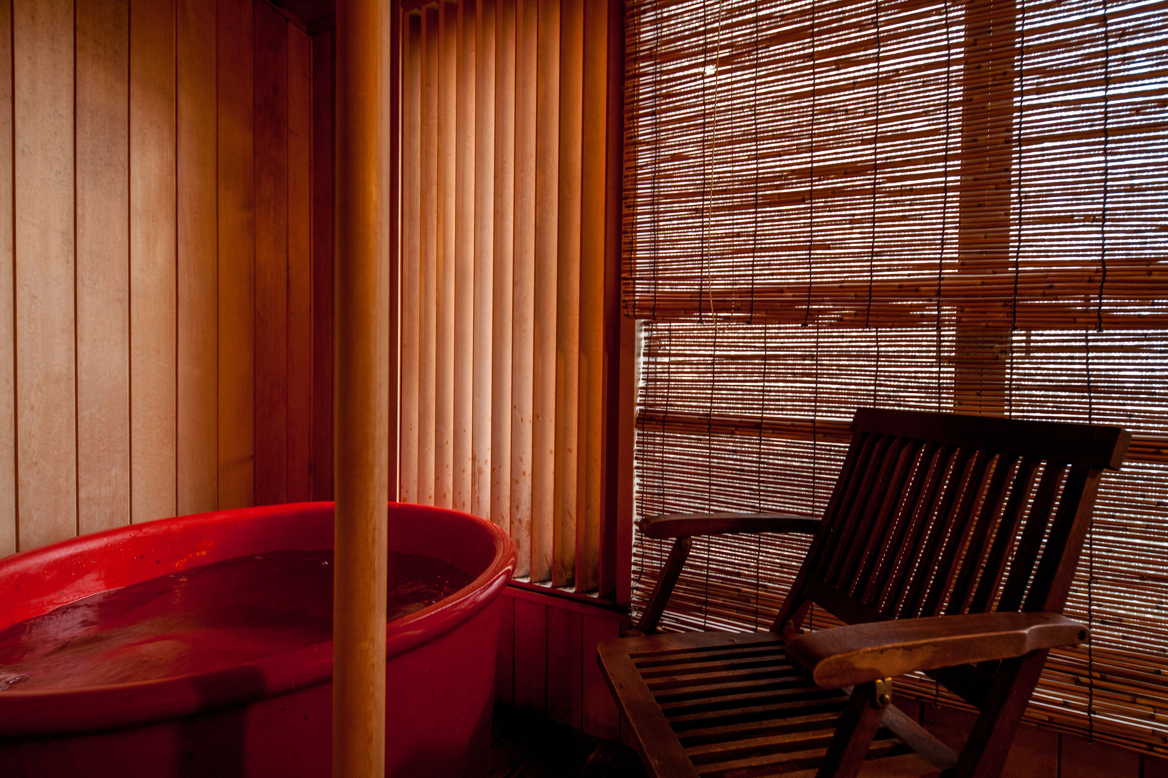 Japanese-Western Style Room with Open Air Bath, Smoking | Deep soaking bathtub
