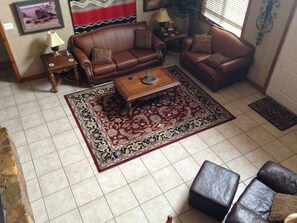 TV, fireplace, DVD player, video library